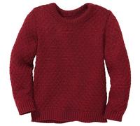 Disana Aran-Pullover, besonders warm | 100% Bio-Merinowolle GOTS, IVN Best | Kleinkind Kind Unisex | Made in Germany | Cassis Gr. 86-92