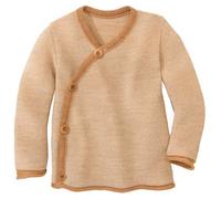 Disana Melange-Jacke Baby & Kleinkind - 100% Bio-Merino - atmungsaktiv, warm & weich, Unisex Gr. 50-104 - nachhaltig & fair - mit Wickelverschluss - Made in Germany | Karamell-Natur Gr. 74-80