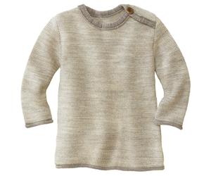 disana - Kid's Melange-Pullover - Merinopullover, Gr. 50-56, beige (Grau/Natur)
