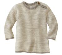disana - Kid's Melange-Pullover - Merinopullover, Gr. 62-68, beige (Grau/Natur)