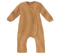 Disana STRICK-OVERALL, 100% Bio-Merinowolle GOTS, IVN Best | Mit Umklapp-Bündchen an den Beinen | Newborn Neugeborene Baby Unisex | Baby Erstausstattung | Made in Germany | Karamell Gr. 50-56
