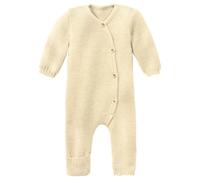 Disana STRICK-OVERALL, 100% Bio-Merinowolle GOTS, IVN Best | Mit Umklapp-Bündchen an den Beinen | Newborn Neugeborene Baby Unisex | Baby Erstausstattung | Made in Germany | Natur Gr. 74-80