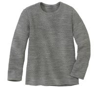 disana - Kid's Wabenstrick-Pullover - Wollpullover, Gr. 122-128, grau (Grey)