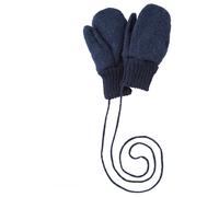 Disana WALK-HANDSCHUHE Baby & Kinder - 100% Bio-Merino, Wollwalk - wetterfest & super warm - unisex in 3 Größen - nachhaltig & fair - mit Strickkordel verbunden - made in Germany | Indigo Gr. 1