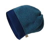 Disana Kinder Mütze Beanie Bio-Merinowolle melange-marine-lagoon Gr.1 (42-46 cm)