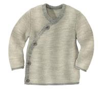 Disana Melange-Jacke Baby & Kleinkind - 100% Bio-Merino - atmungsaktiv, warm & weich, Unisex Gr. 50-104 - nachhaltig & fair - mit Wickelverschluss - Made in Germany | Grau-Natur Gr. 74-80