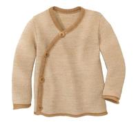 Disana Melange-Jacke Baby & Kleinkind - 100% Bio-Merino - atmungsaktiv, warm & weich, Unisex Gr. 50-104 - nachhaltig & fair - mit Wickelverschluss - Made in Germany | Karamell-Natur Gr. 98-104
