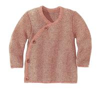 Disana Melange-Jacke Baby & Kleinkind - 100% Bio-Merino - atmungsaktiv, warm & weich, Unisex Gr. 50-104 - nachhaltig & fair - mit Wickelverschluss - Made in Germany | Rosé-Natur Gr. 50-56