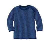 Disana Melange-Pullover Baby & Kleinkind - 100% Bio-Merino - atmungsaktiv & warm - Unisex Gr. 50-104 - nachhaltig & fair - dehnbar mit Knopfverschluss - Made in Germany | Marine-Lagoon Gr. 50-56