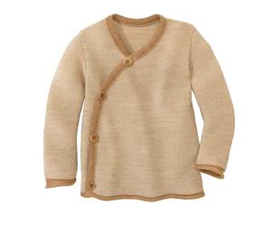 Disana Merino Schurwoll Melange-Jacke Karamell-Natur Gr. 98/104