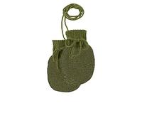 Disana STRICK-HANDSCHUHE, 100% Bio-Merinowolle GOTS, IVN Best | mit gestrickter Kordel | Newborn Neugeborene Baby Unisex | Baby Erstausstattung | Made in Germany | Oliv-Anthrazit