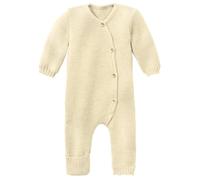 Disana STRICK-OVERALL, 100% Bio-Merinowolle GOTS, IVN Best | Mit Umklapp-Bündchen an den Beinen | Newborn Neugeborene Baby Unisex | Baby Erstausstattung | Made in Germany | Natur Gr. 74-80