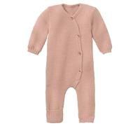 Disana STRICK-OVERALL Baby & Kleinkind - 100% Bio-Merino - atmungsaktiv & bequem - unisex Gr. 50 - 80 - nachhaltig & fair - dehnbar, mit Umklappbündchen - made in Germany | Rosé Gr. 50-56
