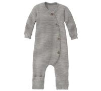 Disana STRICK-OVERALL Baby & Kleinkind - 100% Bio-Merino - atmungsaktiv & bequem - unisex Gr. 50 - 80 - nachhaltig & fair - dehnbar, mit Umklappbündchen - made in Germany | Grau Gr. 74-80