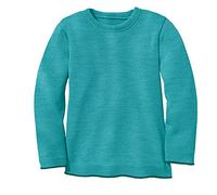 Disana Strick-Pullover, 100% Bio-Merinowolle GOTS, IVN Best | Zeitloses Design | Kleinkind, Kind, Unisex | Made in Germany| Lagoon Gr. 98-104