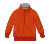 Disana Troyer, Leichter Sweater mit Reißverschluss | 100% Bio-Merinowolle GOTS, IVN Best | Baby Kleinkind Kind Unisex | Made in Germany | Orange Gr. 134-140