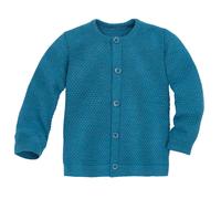 WABENSTRICK-JACKE Kinder Sommer-Jacket | 100% Bio-Merinowolle | Frühjahr Sommer Herbst | Knopfleiste | Baby Kleinkind Kind Unisex | Made in Germany | GOTS IVN zertifiziert | Taubenblau Gr. 86-92