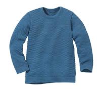 Disana WABENSTRICK-Pullover Kinder-Sommer-Pullover | 100% Bio-Merinowolle | Frühjahr Sommer Herbst | Baby Kleinkind Kind Unisex | Made in Germany | GOTS IVN Zertifiziert | Taubenblau Gr. 86-92