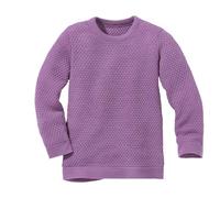 Disana WABENSTRICK-Pullover Kinder-Sommer-Pullover | 100% Bio-Merinowolle | Frühjahr Sommer Herbst | Baby Kleinkind Kind Unisex | Made in Germany | GOTS IVN Zertifiziert | Flieder Gr. 110-116
