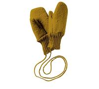Disana WALK-HANDSCHUHE Baby & Kinder - 100% Bio-Merino, Wollwalk - wetterfest & super warm - unisex in 3 Größen - nachhaltig & fair - mit Strickkordel verbunden - made in Germany | Gold Gr. 1