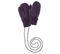 Disana WALK-HANDSCHUHE Baby & Kinder - 100% Bio-Merino, Wollwalk - wetterfest & super warm - unisex in 3 Größen - nachhaltig & fair - mit Strickkordel verbunden - made in Germany | Aubergine Gr. 1