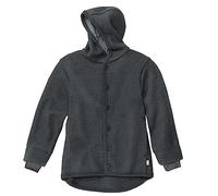 Disana WALK-JACKE, 100% Bio-Merinowolle GOTS, IVN Best | mit Kapuze | Baby Kleinkind Kind Unisex | Made in Germany | Anthrazit Gr. 74-80