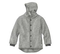 Disana WALK-JACKE, 100% Bio-Merinowolle GOTS, IVN Best | mit Kapuze | Baby Kleinkind Kind Unisex | Made in Germany | Grau Gr. 110-116