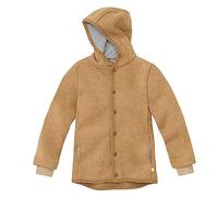 Disana WALK-JACKE, 100% Bio-Merinowolle GOTS, IVN Best | mit Kapuze | Baby Kleinkind Kind Unisex | Made in Germany | Karamell Gr. 134-140