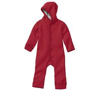 Disana WALK-OVERALL, 100% Bio-Merinowolle GOTS, IVN Best | mit Umklappbündchen | Newborn Baby Kleinkind Kind Unisex | Made in Germany | Bordeaux Gr. 50-56