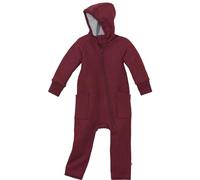 Disana ZIPP-OVERALL, 100% Bio-Merinowolle GOTS, IVN Best | mit Kapuze und Reißverschluss | für Tragekinder geeignet | Newborn Baby Kleinkind Kind Unisex | Made in Germany | Cassis Gr. 74-80