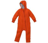 Disana ZIPP-OVERALL, 100% Bio-Merinowolle GOTS, IVN Best | mit Kapuze und Reißverschluss | für Tragekinder geeignet | Newborn Baby Kleinkind Kind Unisex | Made in Germany | Orange Gr. 74-80