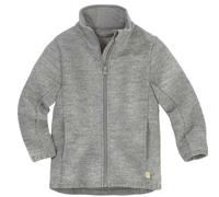 Disana ZIPPER-JACKE Kinder-Jacke Wollwalk Reißverschluss | 100% Bio-Merinowolle | Frühjahr Sommer Herbst | Kinnschutz | Baby Kleinkind Kind Unisex | Made in Germany | GOTS IVN Best | Grau Gr. 98-104