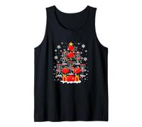 Disc Golf Equipment As Colorful Christmas Tree Player Team Tank Top