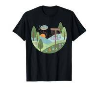 Discgolfkorb bei Sonnenuntergang, Flying Disc Scene Hills T-Shirt