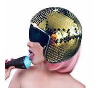 Discokugel Hüte, Diskokugel Helm, Disco Spiegel Glitzerball Helme Mit Einziehbarem Visier Glitzer Spiegel G-las Discokugel Hut Helm Disco Spiegel Glitzerball Helme Glitzer Spiegel G-las Disco Ball Hut
