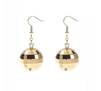 Discokugel Ohrringe,Silber 70er Disco Ball Earrings Thema Party Diskokugel Ohrringe Mädchen Schmuck Accessoires Outfit Damen Discokugel Accessoires Discokugel kostüm-ostergeschenke,osterdeko (Gold)