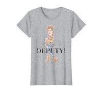Disney 100 and Pixar's Toy Story Woody My Favorite Deputy T-Shirt, Damen, Grau Meliert, 3XL