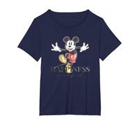 Disney 100 Anniversary Mickey Mouse D100 Quote Happiness T-Shirt, Damen Große Größen, Marineblau, 2X