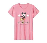 Disney 100 Anniversary Mickey Mouse D100 Quote Happiness T-Shirt, Damen, Rosa, XXL