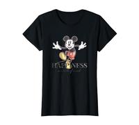 Disney 100 Anniversary Mickey Mouse D100 Quote Happiness T-Shirt, Damen, Schwarz, XS