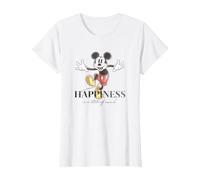 Disney 100 Anniversary Mickey Mouse D100 Quote Happiness T-Shirt, Damen, Weiß, M