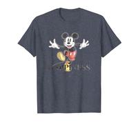 Disney 100 Anniversary Mickey Mouse D100 Quote Happiness T-Shirt, Herren, Blau Meliert, XXL