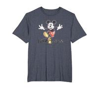 Disney 100 Anniversary Mickey Mouse D100 Quote Happiness T-Shirt, Herren Große Größen, Blau Meliert, 6X Tall