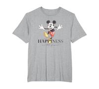 Disney 100 Anniversary Mickey Mouse D100 Quote Happiness T-Shirt, Herren Große Größen, Grau Meliert, 3X Tall