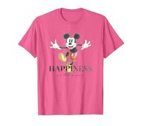 Disney 100 Anniversary Mickey Mouse D100 Quote Happiness T-Shirt, Herren, Rosa Meliert, L
