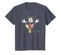 Disney 100 Anniversary Mickey Mouse D100 Quote Happiness T-Shirt, Kinder, Blau Meliert, 92