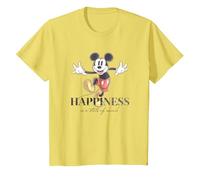 Disney 100 Anniversary Mickey Mouse D100 Quote Happiness T-Shirt, Kinder, Gelb, 128