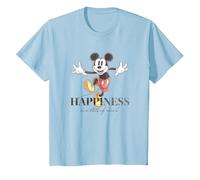 Disney 100 Anniversary Mickey Mouse D100 Quote Happiness T-Shirt, Kinder, Himmelblau, 140