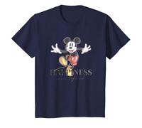 Disney 100 Anniversary Mickey Mouse D100 Quote Happiness T-Shirt, Kinder, Marineblau, 104