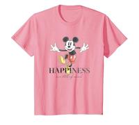 Disney 100 Anniversary Mickey Mouse D100 Quote Happiness T-Shirt, Kinder, Rosa, 152
